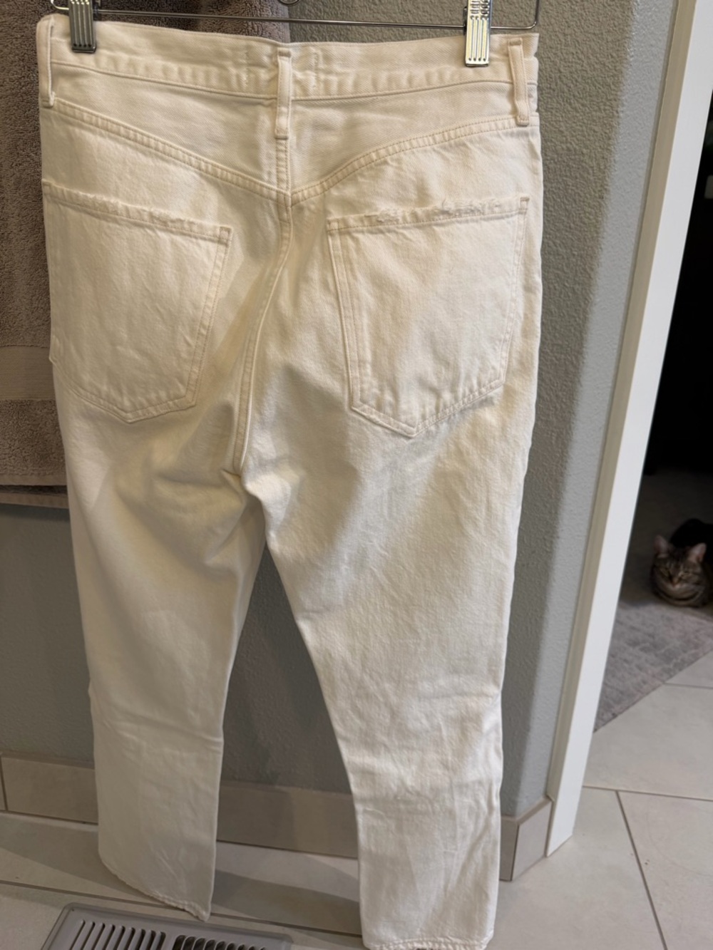 Agolde White High-Waist Cropped Jeans